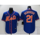 Men's New York Mets #21 Max Scherzer Blue Stitched MLB Cool Base Nike Jersey