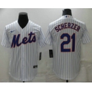 Men's New York Mets #21 Max Scherzer White Stitched MLB Cool Base Nike Jersey