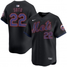 Men's New York Mets #22 Juan Soto Black 2024 Alternate Limited Stitched Baseball Jersey