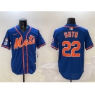 Men's New York Mets #22 Juan Soto Royal 2025 Spring Training Alternate Limited Stitched Baseball Jersey