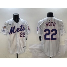 Men's New York Mets #22 Juan Soto White 2025 Spring Training Home Limited Stitched Baseball Jersey