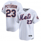 Men's New York Mets #23 David Peterson White 2025 Home Limited Stitched Baseball Jersey