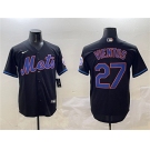 Men's New York Mets #27 Mark Vientos Black Cool Base Stitched Baseball Jersey