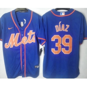 Men's New York Mets #39 Edwin Diaz Blue Stitched MLB Cool Base Nike Jersey
