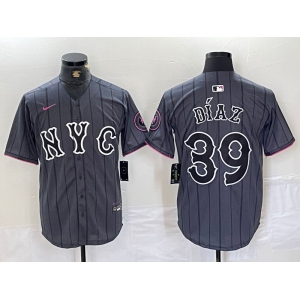 Mens New York Mets #39 Edwin Diaz Gray 2024 City Connect Cool Base Jersey