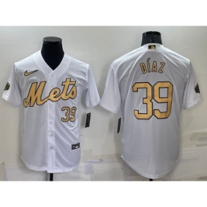 Men's New York Mets #39 Edwin Diaz Number White 2022 All Star Stitched Cool Base Nike Jersey