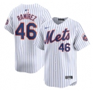 Men's New York Mets #46 Yohan Ramirez White 2024 Home Limited Stitched Baseball Jersey