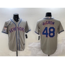 Men's New York Mets #48 Jacob DeGrom Grey 2025 Spring Training Cool Base Stitched Baseball Jersey