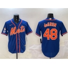 Men's New York Mets #48 Jacob DeGrom Royal 2025 Spring Training Cool Base Stitched Baseball Jersey