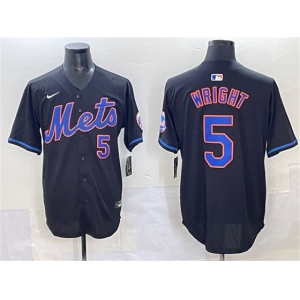 Men's New York Mets #5 David Wright Black Limited Stitched Baseball Jersey