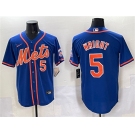 Men's New York Mets #5 David Wright Blue Cool Base Stitched Baseball Jersey