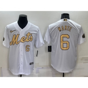 Men's New York Mets #6 Starling Marte Number White 2022 All Star Stitched Cool Base Nike Jersey