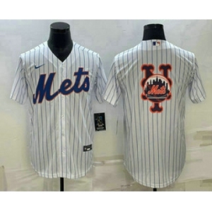 Men's New York Mets Big Logo White Cool Base Stitched Baseball Jersey