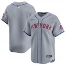 Men's New York Mets Blank 2024 Gray Away Limited Stitched Baseball Jersey