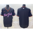 Men's New York Mets Blank Black 2025 Spring Training Stitched Baseball Jersey
