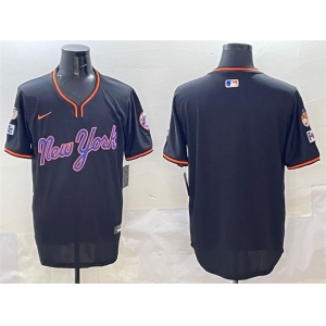 Men's New York Mets Blank Black 2025 Spring Training Stitched Baseball Jersey