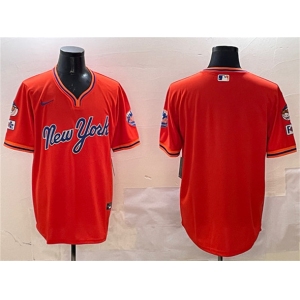 Men's New York Mets Blank Orange 2025 Spring Training Stitched Baseball Jersey