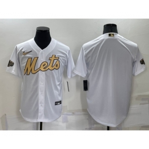 Men's New York Mets Blank White 2022 All Star Stitched Cool Base Nike Jersey