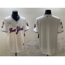 Men's New York Mets Blank White 2025 Spring Training Stitched Baseball Jersey