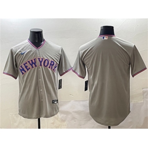 Men's New York Mets Team Big Logo Gray 2025 Limited Stitched Baseball Jersey