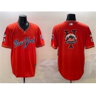 Men's New York Mets Team Big Logo Orange 2025 Spring Training Stitched Baseball Jersey
