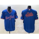 Men's New York Mets Team Big Logo Royal 2025 Spring Training Stitched Baseball Jersey
