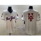 Men's New York Mets Team Big Logo White 2025 Spring Training Stitched Baseball Jersey