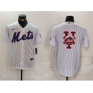 Men's New York Mets White Team Big Logo Cool Base Stitched Baseball Jersey