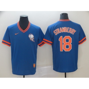Men's Nike Majestic New York Mets #18 Darryl Strawberry Blue MLB M&N Jersey