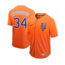 Men's Nike Mets #34 Noah Syndergaard Orange Fade Stitched Baseball Jersey