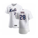 Men's Nike New York Mets #28 J.D. Davis White Home 2020 Authentic Player Baseball Jersey