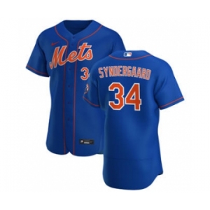 Men's Nike New York Mets #34 Noah Syndergaard Royal Alternate 2020 Authentic Player Baseball Jersey