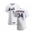 Men's Nike New York Mets #34 Noah Syndergaard White Home 2020 Authentic Player Baseball Jersey