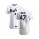 Men's Nike New York Mets #47 Chasen Shreve White Home 2020 Authentic Player Baseball Jersey