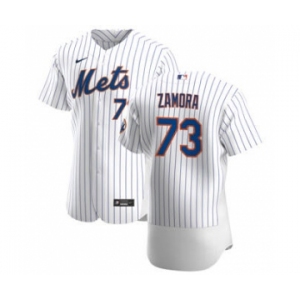 Men's Nike New York Mets #73 Daniel Zamora White Home 2020 Authentic Player Baseball Jersey