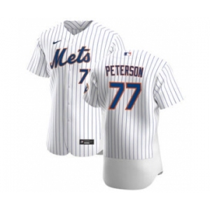 Men's Nike New York Mets #77 David Peterson White Home 2020 Authentic Player Baseball Jersey