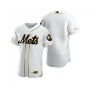 Men's Nike New York Mets Blank White 2020 Authentic Golden Edition Baseball Jersey