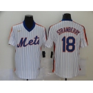 Nike Men's New York Mets #18 Darryl Strawberry Authentic White Retro Baseball Jersey