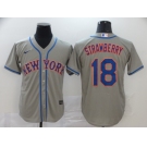 Nike Men's New York Mets #18 Darryl Strawberry Grey Alternate Home Cool Base Baseball Jersey