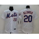 Nike Men's New York Mets #20 Pete Alonso White Home Flex Base Authentic Collection Baseball Jersey