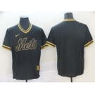 Nike Men's New York Mets Blank Authentic Black Gold Fashion Baseball Jersey