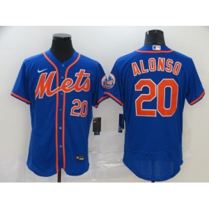 Nike Men's New York Mets#20 Pete Alonso Blue Home Flex Base Authentic Collection Baseball Jersey