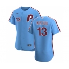 Men's Nike Philadelphia Phillies #13 Rafael Marchan Light Blue Alternate 2020 Authentic Player Baseball Jersey