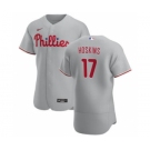 Men's Nike Philadelphia Phillies #17 Rhys Hoskins Gray Road 2020 Authentic Player Baseball Jersey