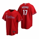 Men's Nike Philadelphia Phillies #17 Rhys Hoskins Red Alternate Stitched Baseball Jersey