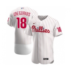 Men's Nike Philadelphia Phillies #18 Didi Gregorius 2020 White Alternate Authentic Player Baseball Jersey