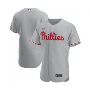 Men's Nike Philadelphia Phillies 2020 Gray Road Authentic Official Team Baseball Jersey