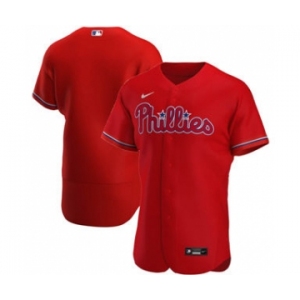 Men's Nike Philadelphia Phillies 2020 Red Alternate Authentic Team Baseball Jersey