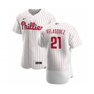 Men's Nike Philadelphia Phillies #21 Vince Velasquez White Home 2020 Authentic Player Baseball Jersey