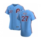 Men's Nike Philadelphia Phillies #27 Aaron Nola Light Blue Alternate 2020 Authentic Player Baseball Jersey